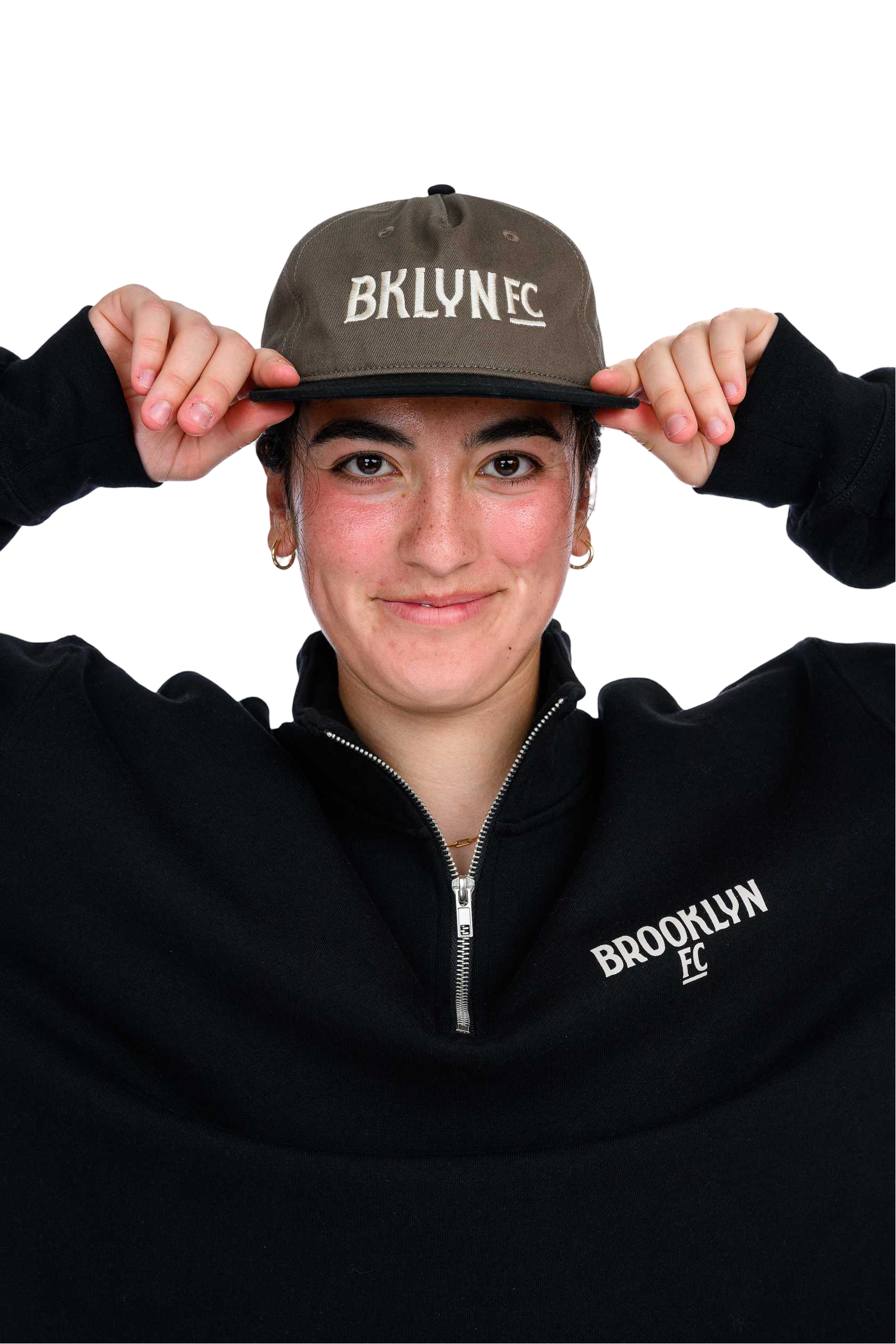 Brooklyn FC Wordmark Hat in two-toned black and brown, featuring the iconic Brooklyn FC logo and an adjustable strap for a comfortable fit.