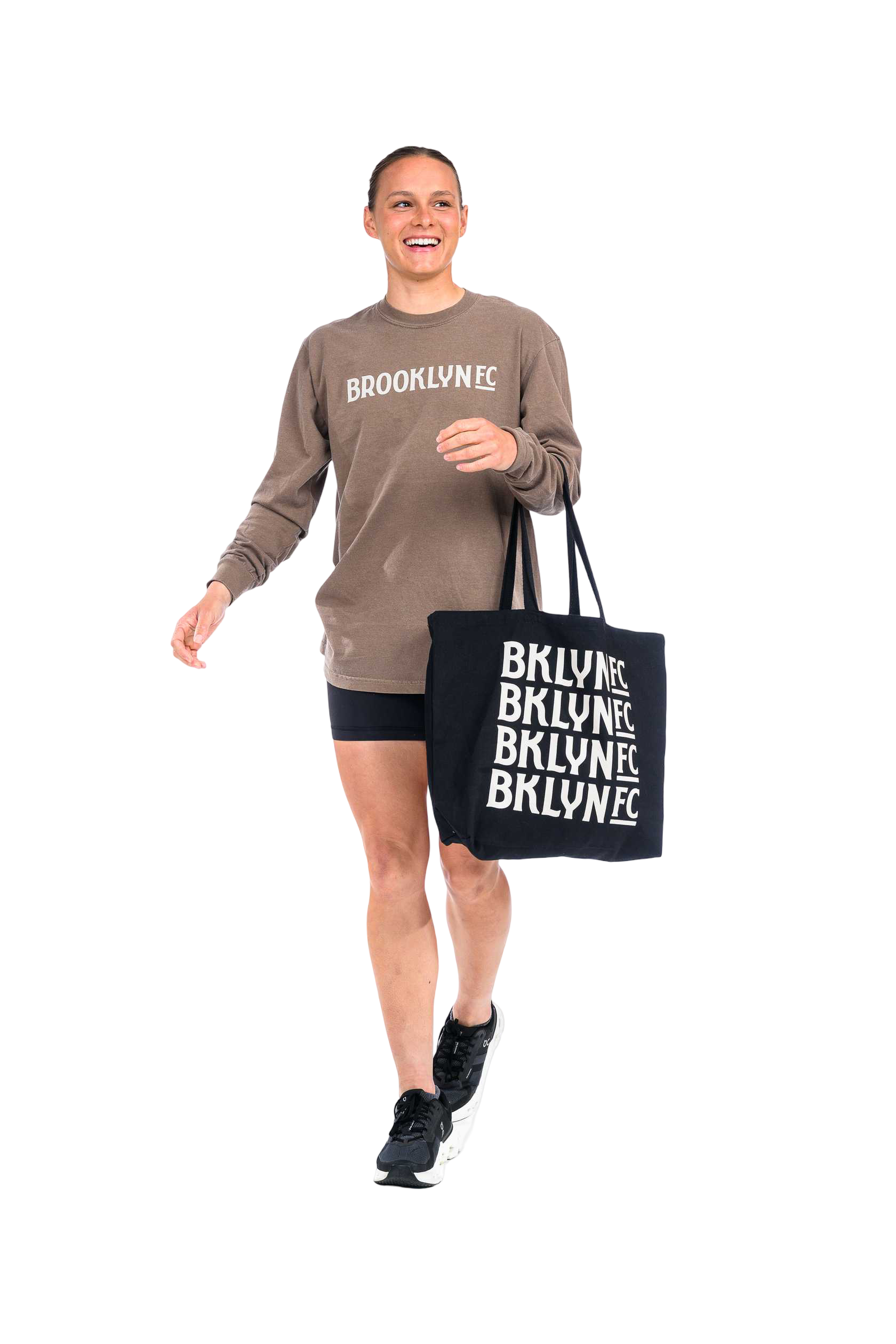 Brooklyn FC Wordmark Tote Bag featuring the bold Brooklyn FC logo, spacious design, and durable fabric for everyday use.