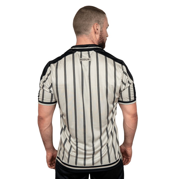 Brooklyn FC Men's Away Jersey featuring official crest, lightweight, moisture-wicking fabric, and breathable design for performance and comfort. Image 3.