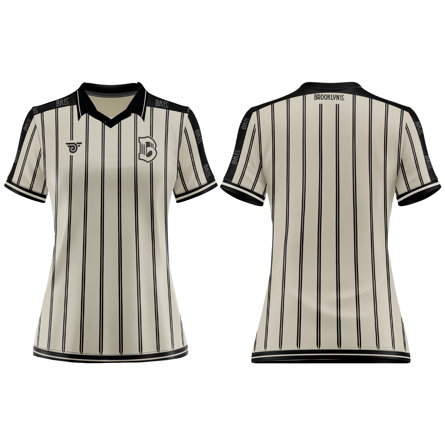 Brooklyn FC Women's Away Jersey featuring breathable, moisture-wicking fabric and official team crest for a comfortable, stylish fit. Front & Back View.