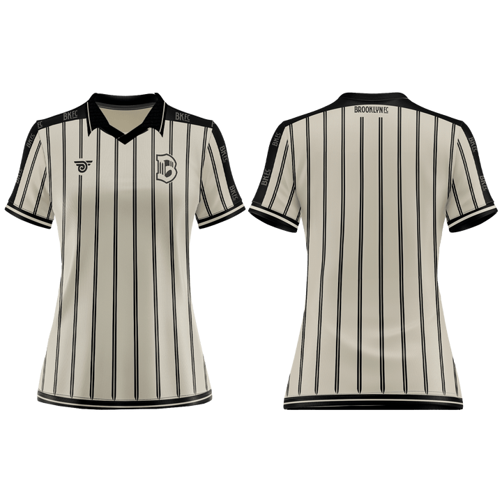 Brooklyn FC Women's Away Jersey featuring breathable, moisture-wicking fabric and official team crest for a comfortable, stylish fit. Front & Back View.