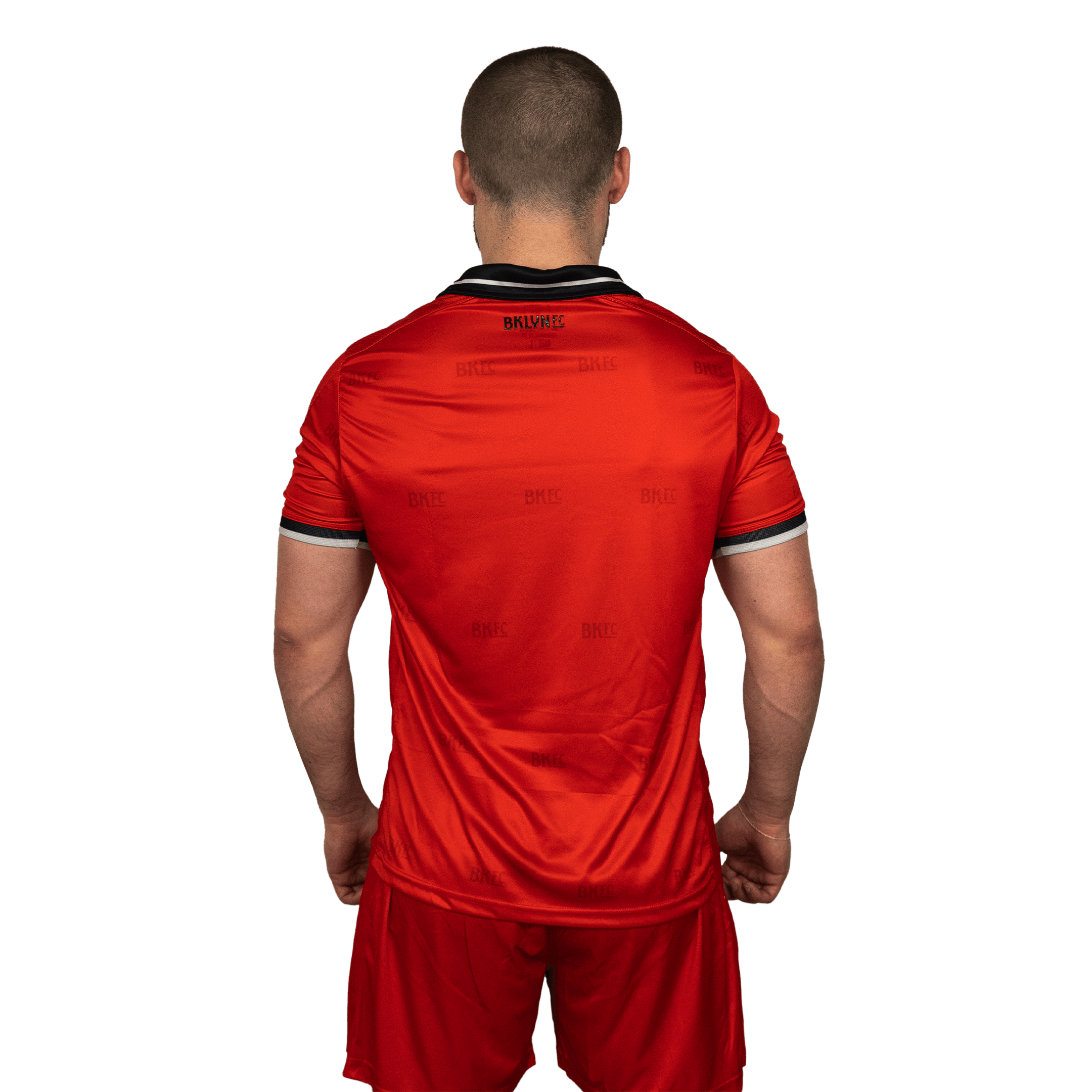 Brooklyn FC Men's Home Goalkeeper Jersey with official crest, sponsor branding, and breathable, moisture-wicking fabric for optimal performance. Back View.