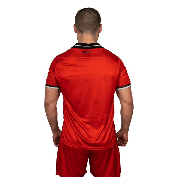 Brooklyn FC Men's Home Goalkeeper Jersey with official crest, sponsor branding, and breathable, moisture-wicking fabric for optimal performance. Back View.