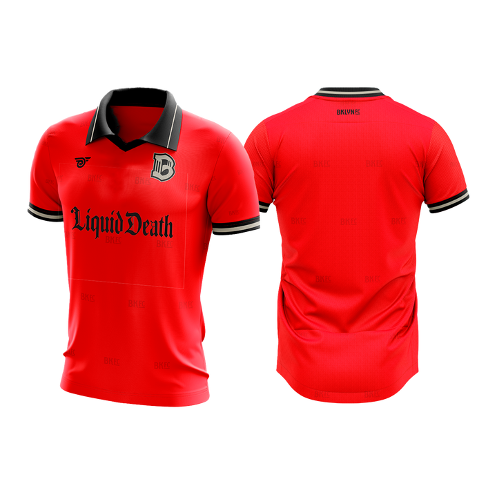Brooklyn FC Men's Home Goalkeeper Jersey with official crest, sponsor branding, and breathable, moisture-wicking fabric for optimal performance. Front & Back View.
