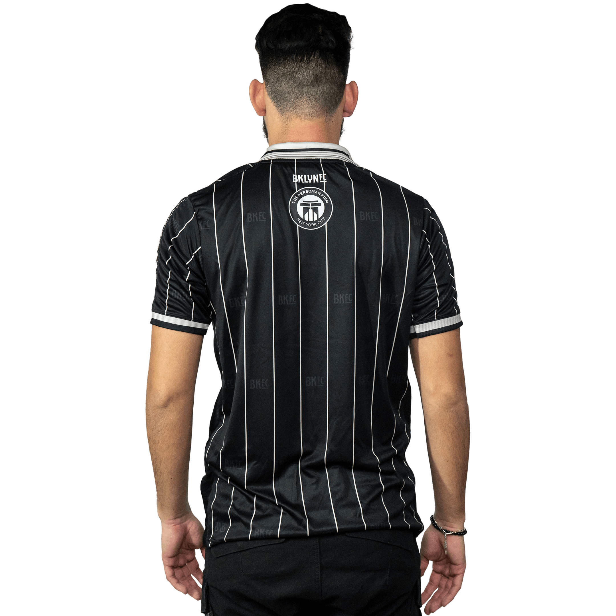 Shop the Brooklyn FC Home Jersey for men. Featuring breathable, moisture-wicking fabric, official team crest, and sponsor branding for authentic match-day style. Back View.