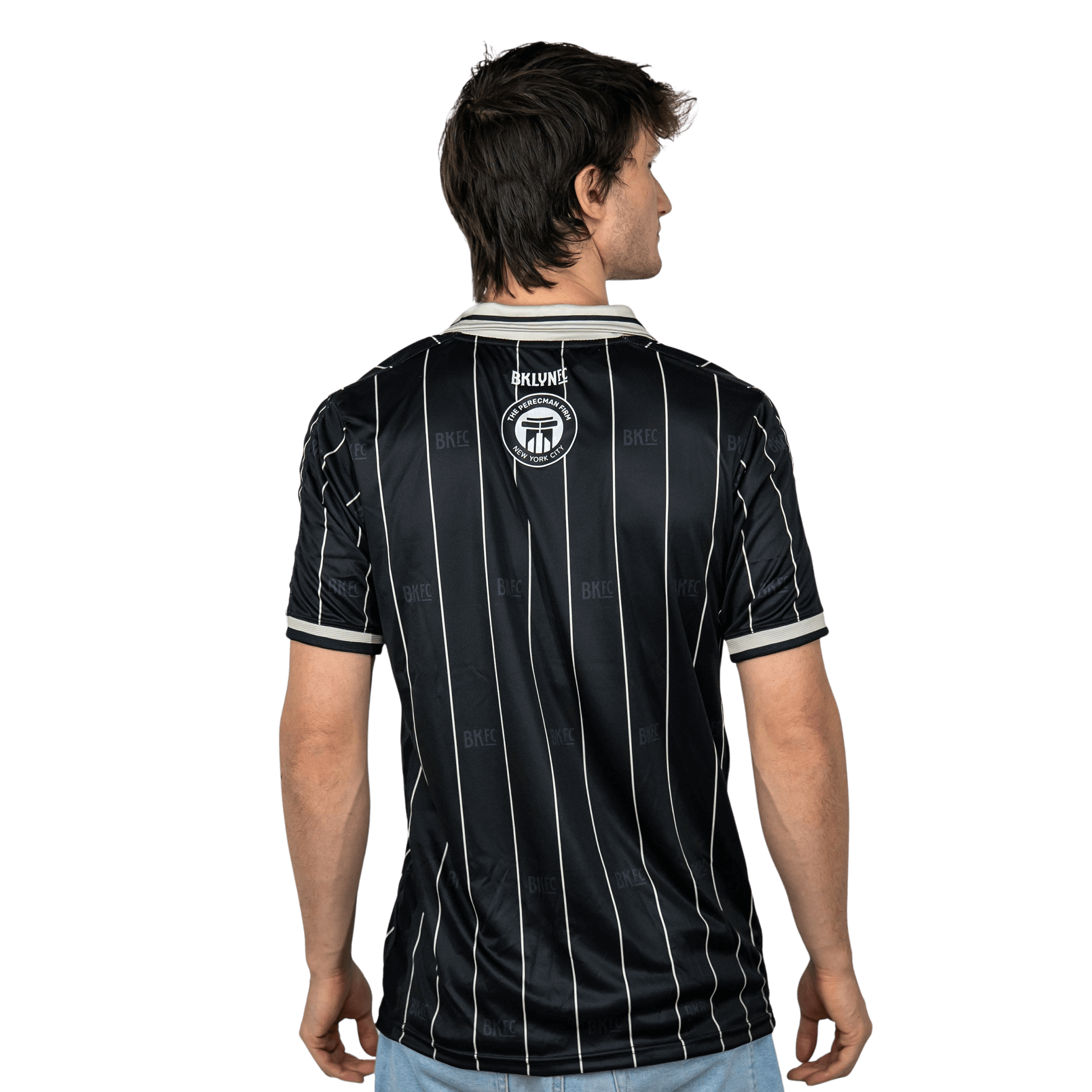 Shop the Brooklyn FC Home Jersey for men. Featuring breathable, moisture-wicking fabric, official team crest, and sponsor branding for authentic match-day style. Back View 2.