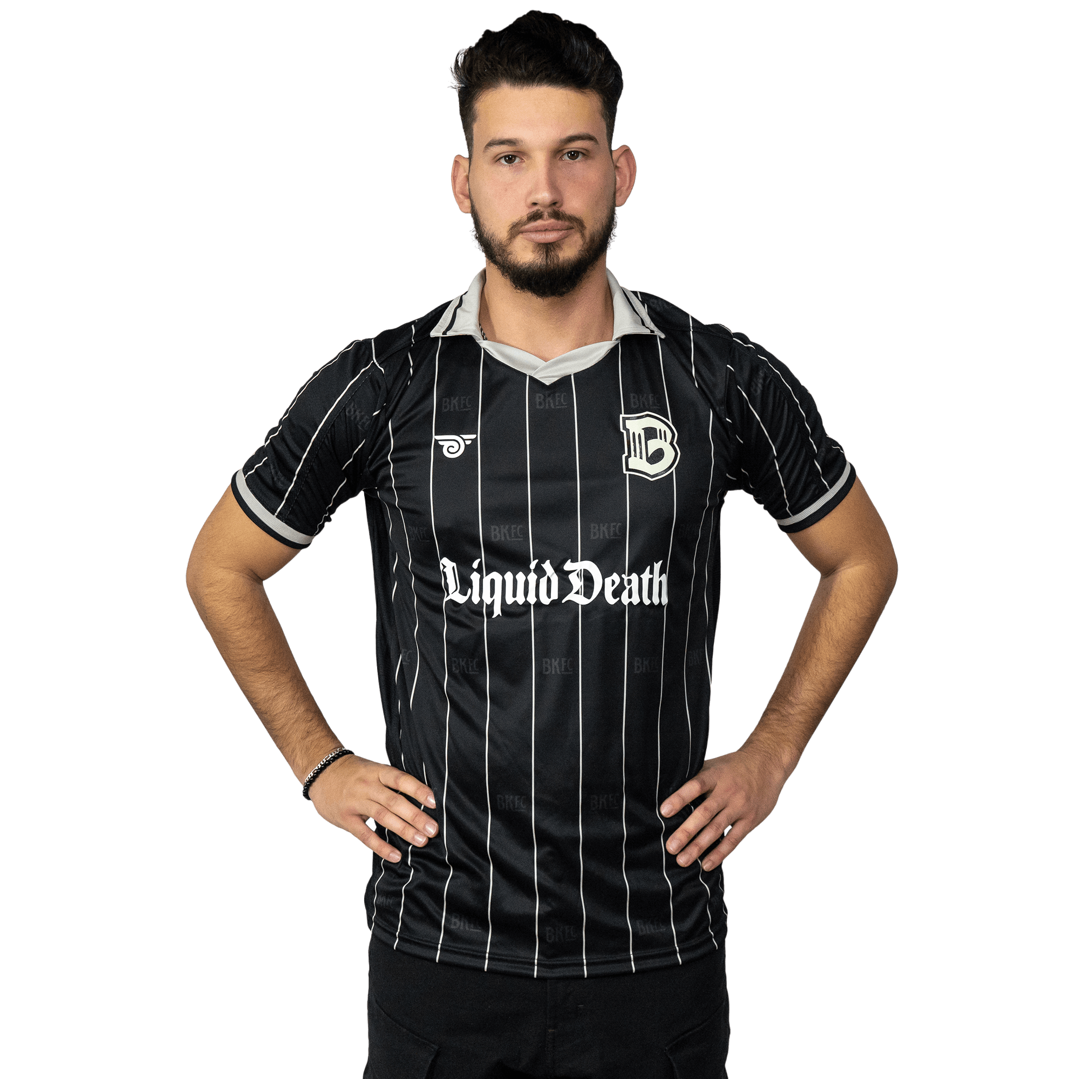 Shop the Brooklyn FC Home Jersey for men. Featuring breathable, moisture-wicking fabric, official team crest, and sponsor branding for authentic match-day style. Front View 2.