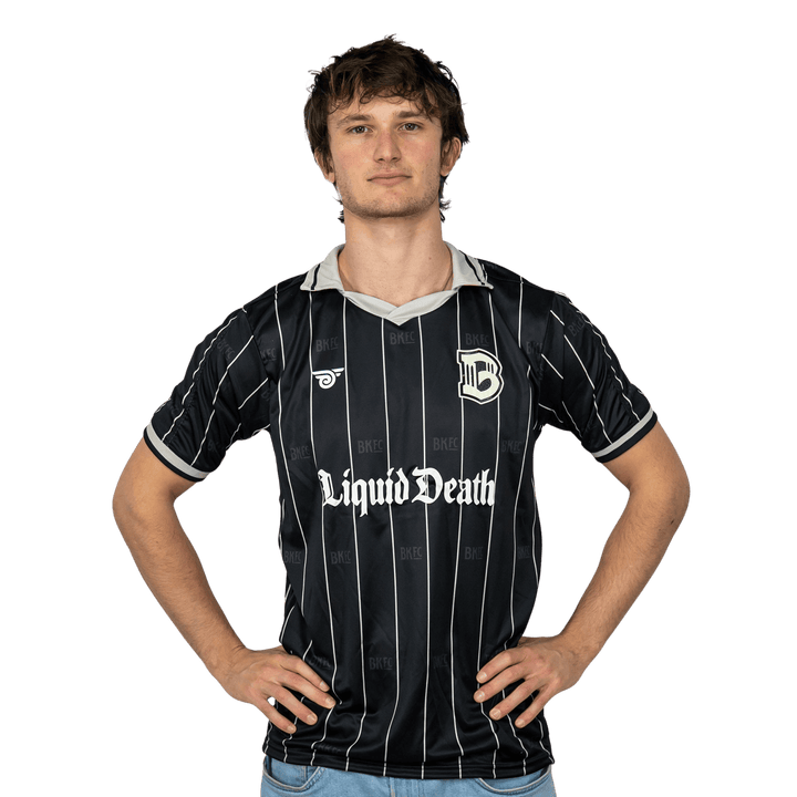 Shop the Brooklyn FC Home Jersey for men. Featuring breathable, moisture-wicking fabric, official team crest, and sponsor branding for authentic match-day style. Front View 3.