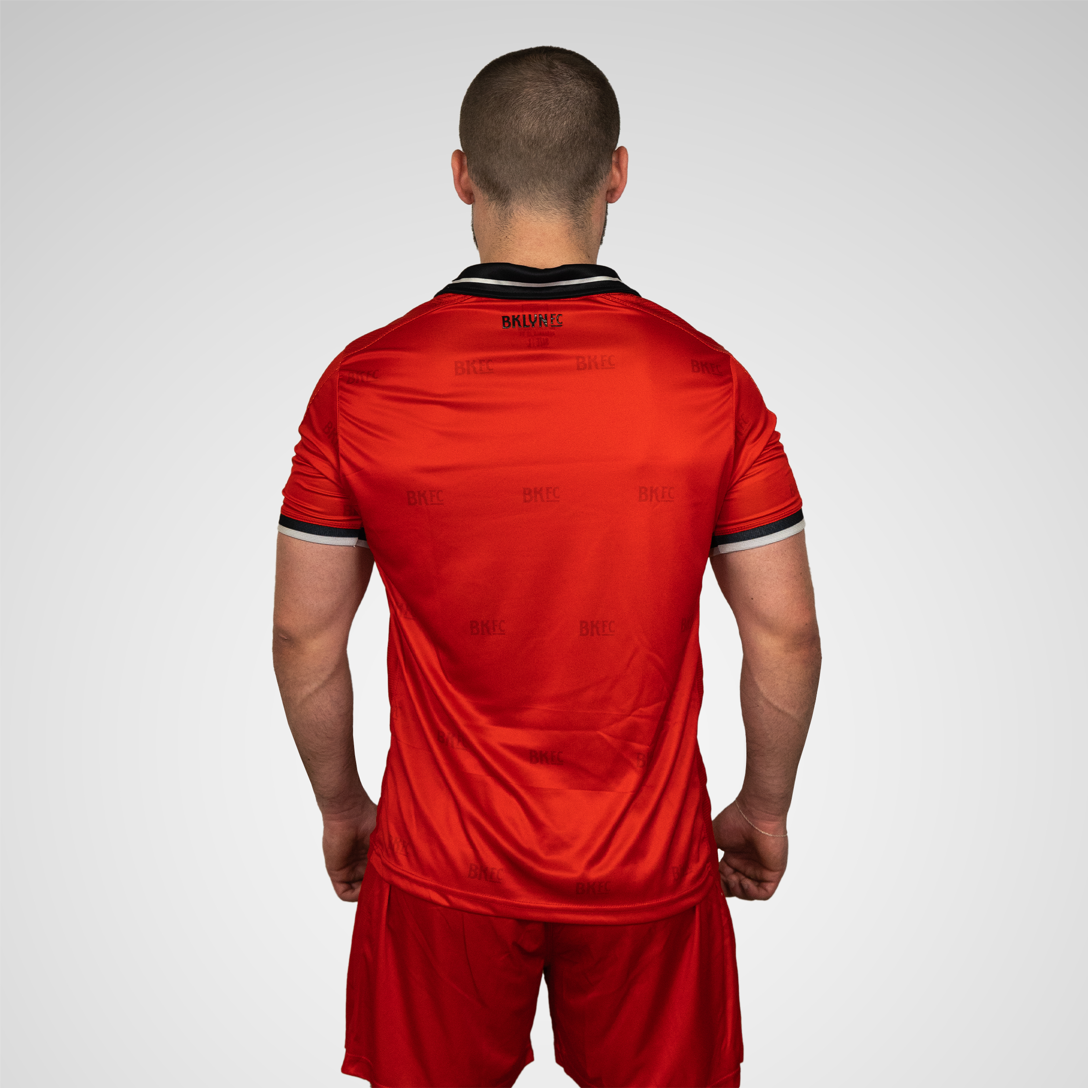 Brooklyn FC Men's Home Goalkeeper Jersey with official crest, sponsor branding, and breathable, moisture-wicking fabric for optimal performance. Back View.