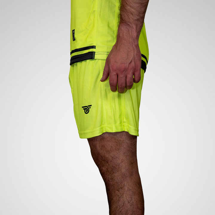 Brooklyn FC Men's Goalkeeper Away Shorts – Neon Yellow Soccer Shorts with Black Trim and Embroidered Team Logo - Image 3