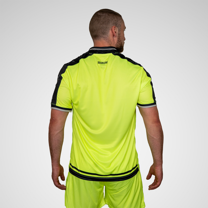 Brooklyn FC Men's Goalkeeper Away Shorts – Neon Yellow Soccer Shorts with Black Trim and Embroidered Team Logo - Image 4