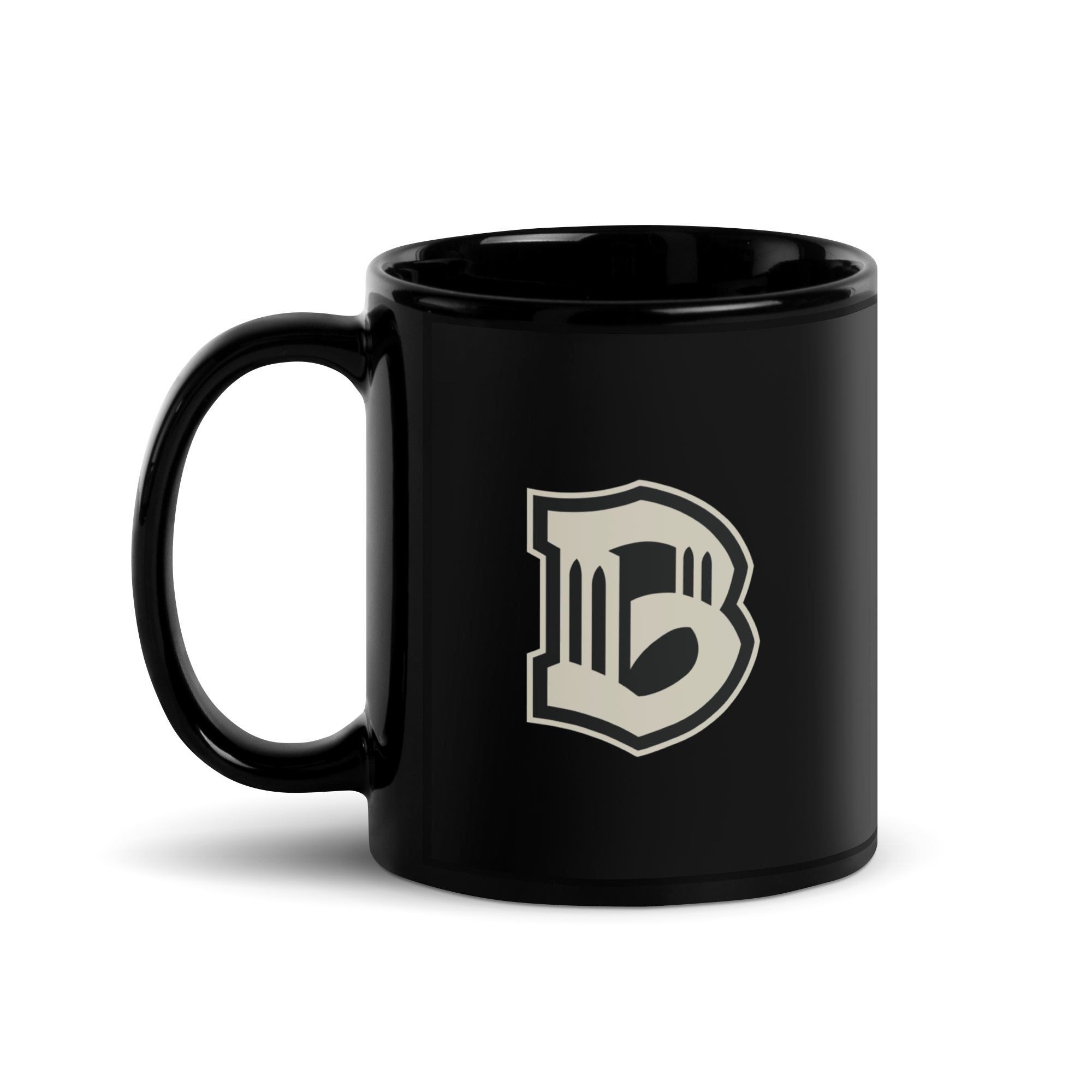 Black ceramic Brooklyn FC coffee mug with official wordmark in bold white lettering.