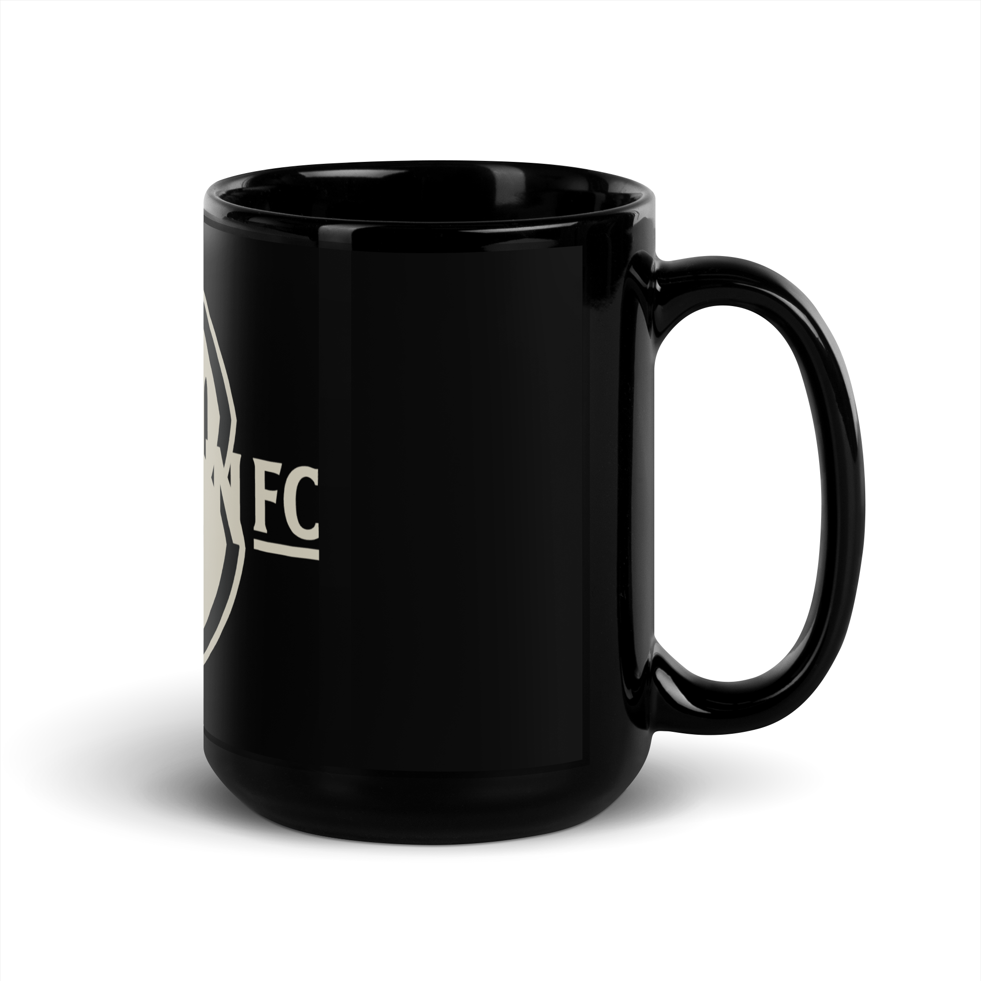 Black ceramic Brooklyn FC coffee mug with official wordmark in bold white lettering.