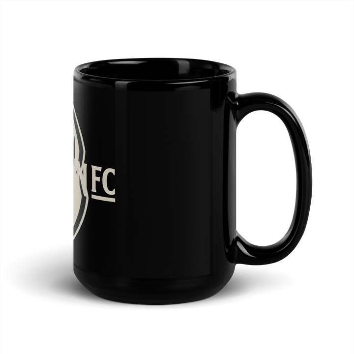 Black ceramic Brooklyn FC coffee mug with official wordmark in bold white lettering.