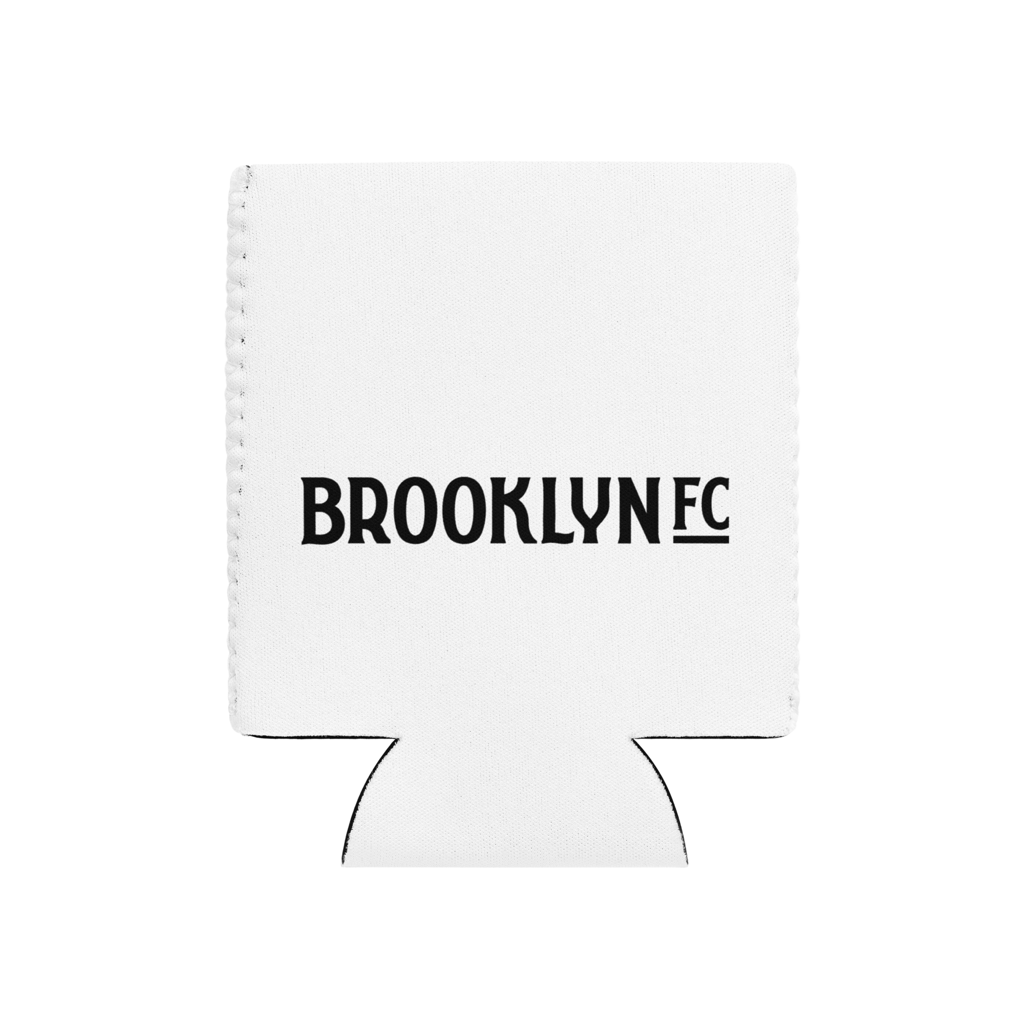 Brooklyn FC Logo Can Koozie with white neoprene and bold club crest on front.