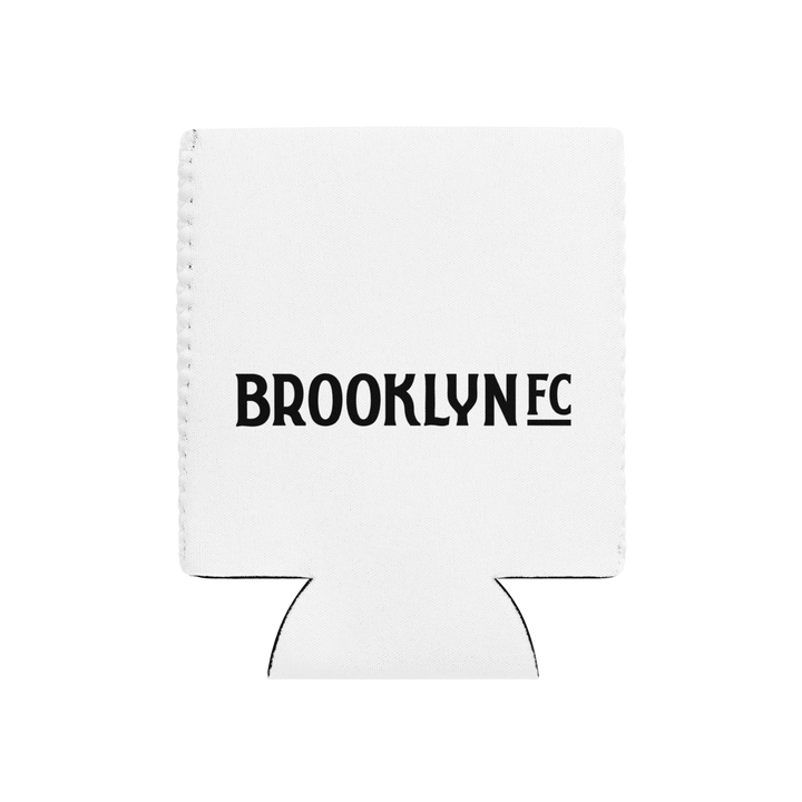 Brooklyn FC Logo Can Koozie with white neoprene and bold club crest on front.