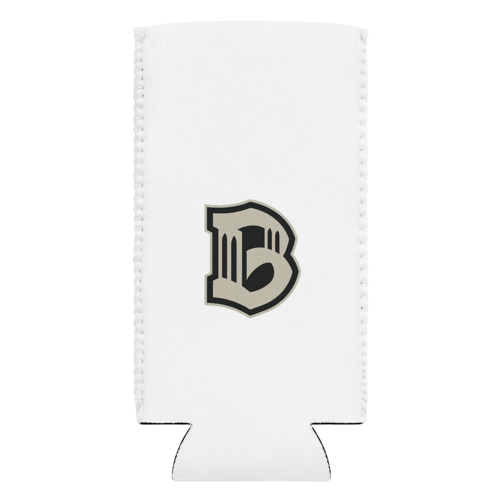 Brooklyn FC Logo Can Koozie - slim version - with white neoprene and bold crest logo.