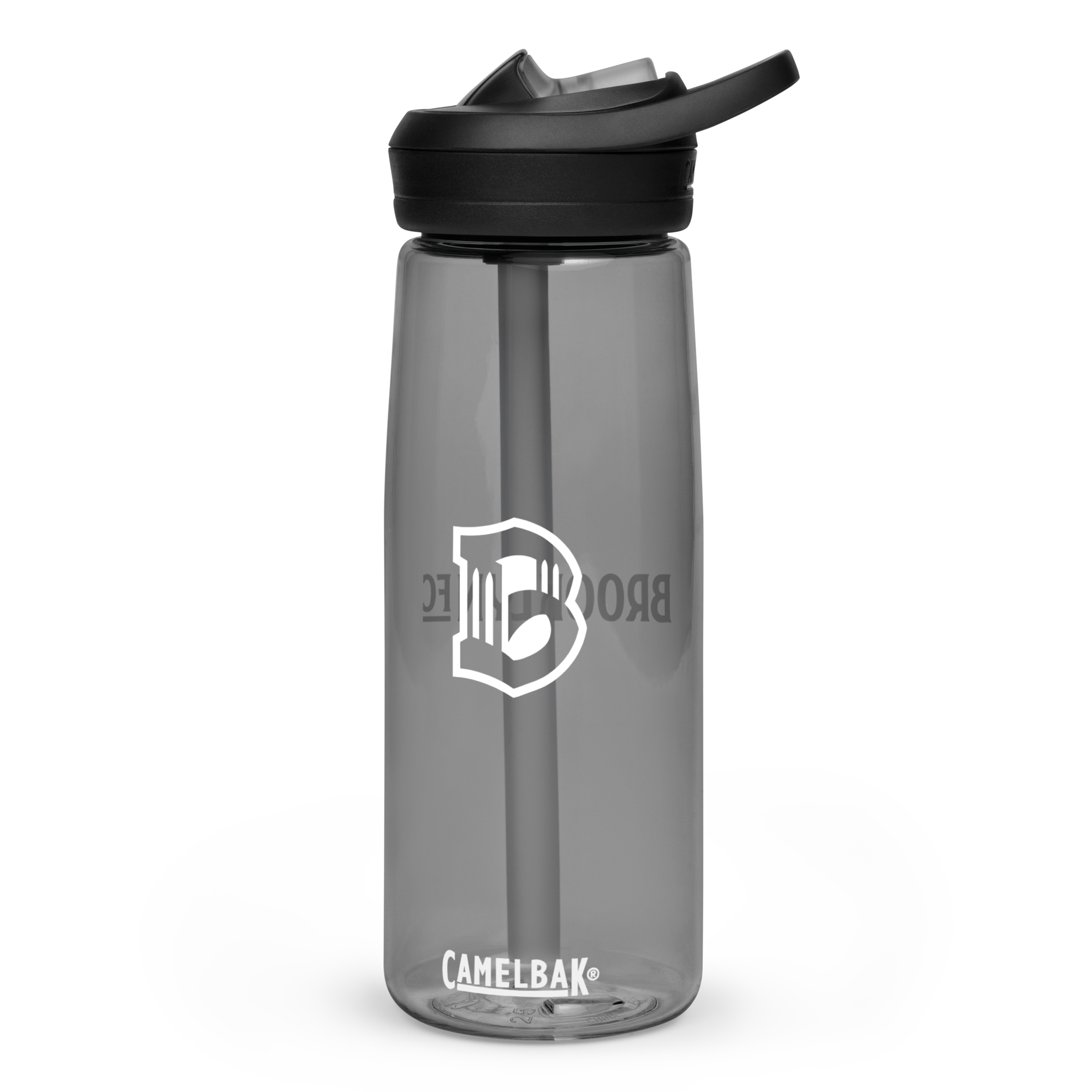 Brooklyn FC CamelBak sports water bottle in black with bold white crest and spill-proof lid.